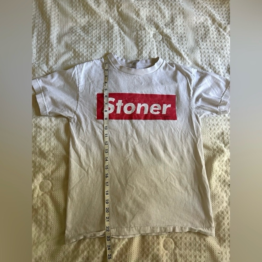Allstyle “Stoner” Graphic T-Shirt | Size Small | White Statement Tee - Picture 9 of 11
